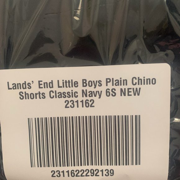 NWT LANDS' END BOYS STAIN/WRINKLE RESISTANT CHINO SHORTS CLASSIC NAVY 1OH - Picture 10 of 11